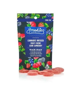 CBN:THC 1:1 Sour Jamberry100mg CBN:100mg THC Fruit Chews